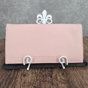 Aimee Kestenberg Marietta Flat Wallet Long Bifold Vegan Leather Blush Pink Slim